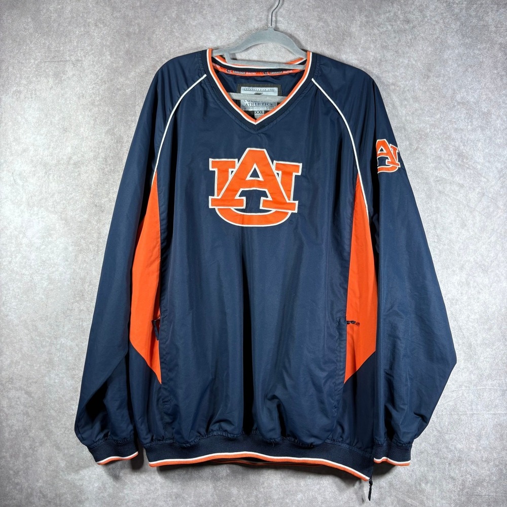 Colosseum Athletics Auburn Tigers Jacket Mens Size 2XL Blue Orange Windbreaker